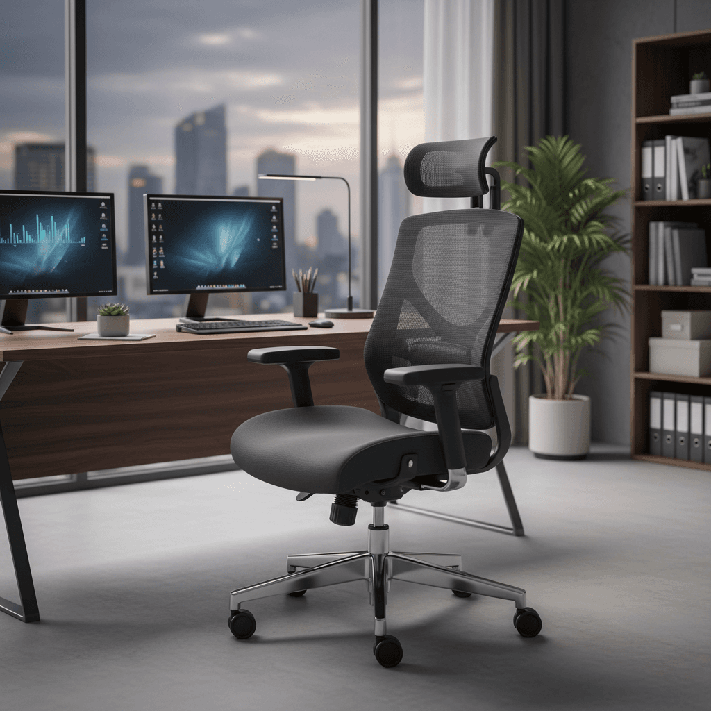 Heavy duty ergonomic office chair in professional office