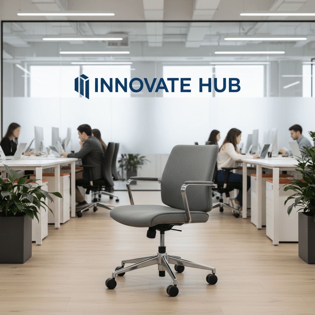Rolling office chair swivel in open plan workspace