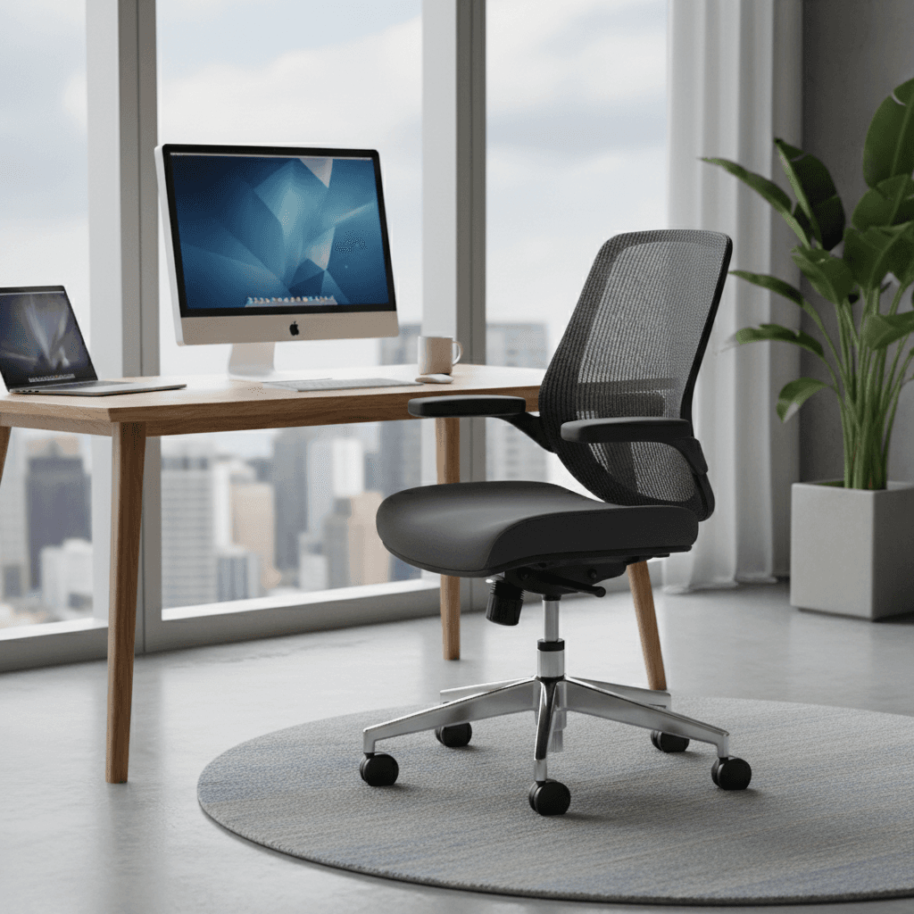 Mesh back office chair in contemporary office setting